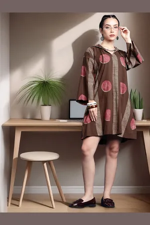 Taavi Block Print Legacy Geometric Printed Pure Cotton Ethnic Dress