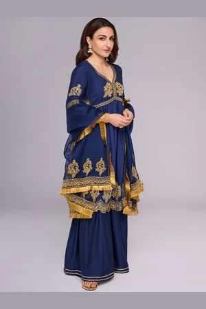 House of Pataudi Jashn Ethnic Motifs Embroidered Zari Work Kurta with Salwar & Dupatta