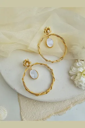 Binnis Wardrobe Gold-Plated Circular Drop Earrings