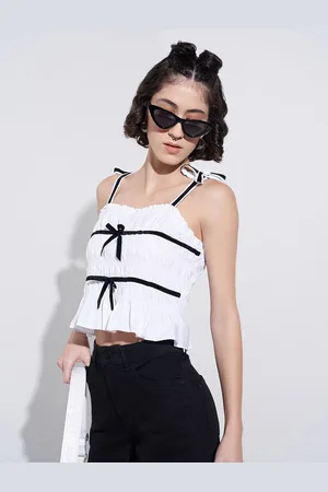 Pantaloons Women Shoulder Straps Cotton Crop Top