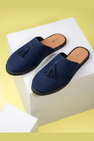 Styli Men Faux Suede Clogs with Tassel Detail