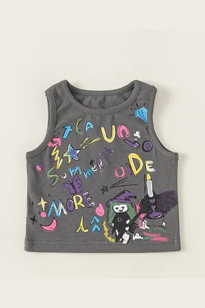LULU & SKY Boys Print Round Neck Sleeveless Top