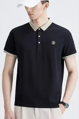 Stylecast Men Solid Polo Collar Silk T-shirt