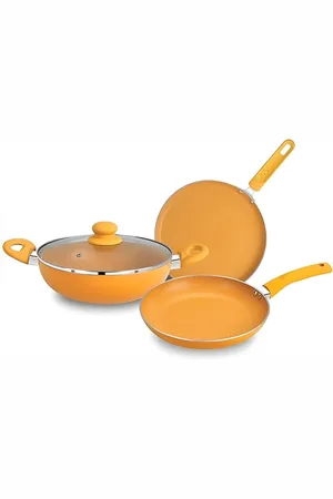 Bergner Yellow Induction Base Aluminium Cookware Set of