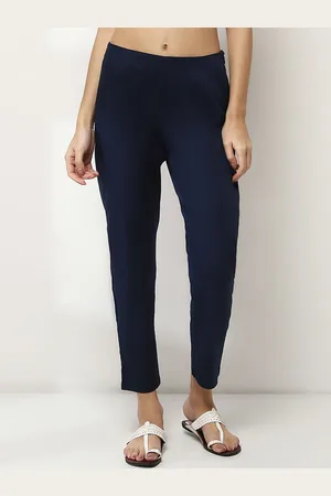 Rangriti Women Cotton Comfort Low-Rise Cigarette Trousers
