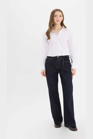 DeFacto Women Regular Fit Mid-Rise Clean Look Pure Cotton Jeans