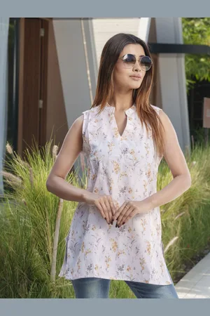 Sangria Women Floral Printed Cotton Straight Tunic