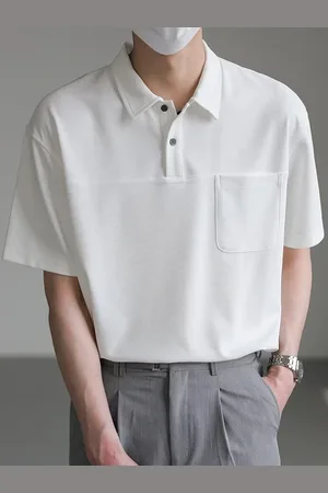 Stylecast Men Solid Polo Collar Silk T-shirt
