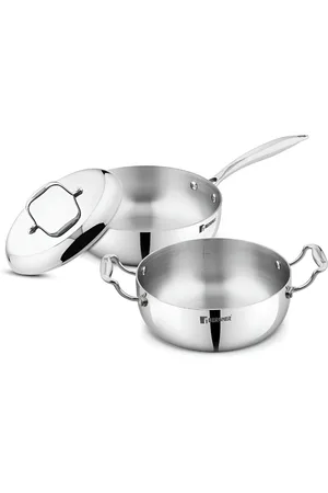 Bergner Silver-Toned Induction Base Aluminium Cookware Set of