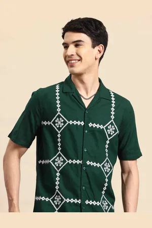 Mast & Harbour Embroidered Relaxed Casual Shirt