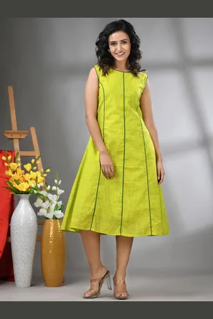 Charukriti Cotton A-Line Midi Ethnic Dress