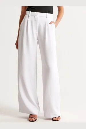 FNOCKS Women Original Straight Fit Lint Free Pleated Mid-Rise Formal Trousers
