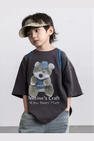 LULU & SKY Boys Graphic Printed Round Neck Cotton Oversized T-shirt