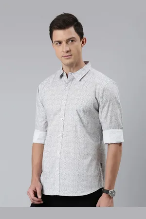 Provogue Men Spread Collar Geometric Printed Cotton Casual Shirt