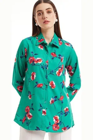 DressBerry Women Relaxed Fit Spread Collar Floral Printed Casual Shirt
