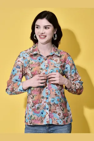 FUTURO REMOTO GIOIELLI Women Shirt Collar Floral Printed Top