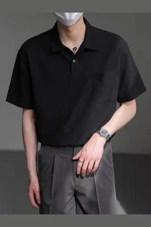 Stylecast Men Solid Polo Collar Silk T-shirt