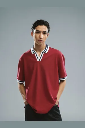 H&M Relaxed Fit Polo Neck Printed T-Shirt