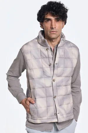 Terra Luna Men Mandarin Collar Abstract Printed Cotton Casual Padded Jacket