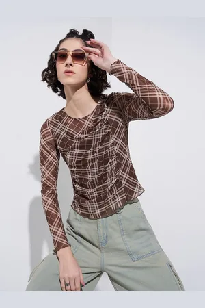 Pantaloons Women Checked Printed Top