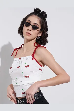 Pantaloons Smocked Detailed Tie-Ups Shoulder Straps Tank Top
