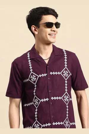 Mast & Harbour Embroidered Relaxed Casual Shirt