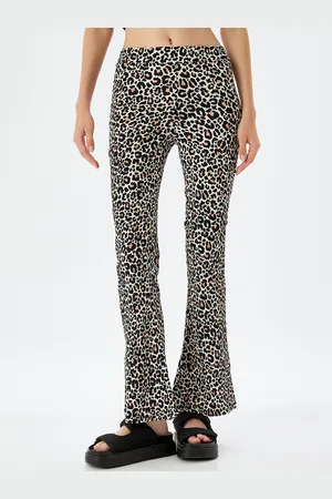 Koton Women Animal Printed Flared Trousers