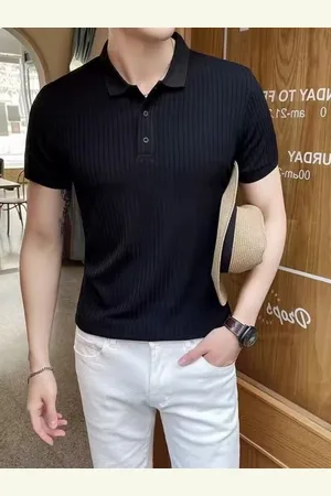 Stylecast Men Self Design Polo Collar Silk T-shirt