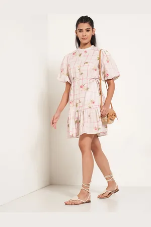 Pantaloons Floral Print Flared Sleeve A-Line Dress