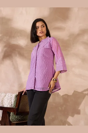 all about you Women Schiffli Longline Top