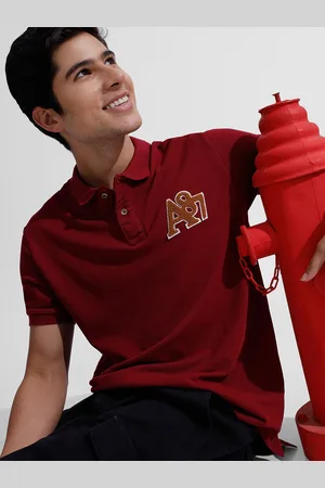 Aeropostale Typography Applique Detailing Polo Collar T-shirt