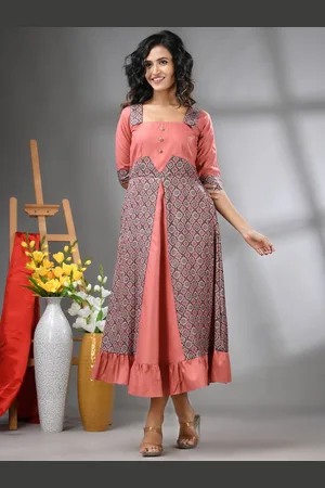 Charukriti Ajrat Printed Ruffled Maxi Ethnic Dress
