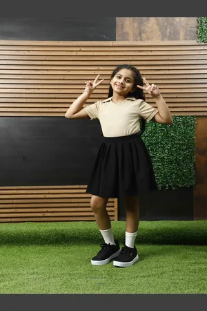 ATHENA S Striped Shirt Collar Top With Skirt