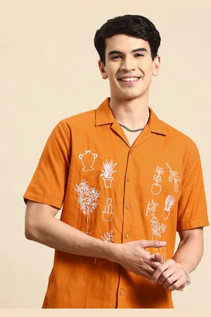Mast & Harbour Embroidered Relaxed Casual Shirt