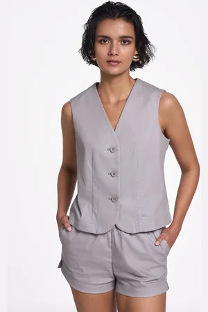 Terra Luna ARA V-Neck Sleeveless Pure Cotton Waistcoat