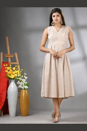 Charukriti Cotton Fit & Flared Midi Dress