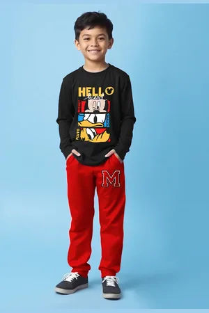 Miss and Chief Boys Printed Round Neck Sweatshirt With Joggers