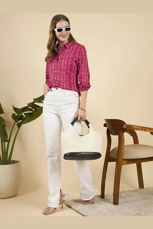 Mast & Harbour Women Original Fit Spread Collar Floral Printed Casual Shirt