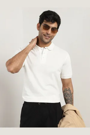 NOBERO Men Solid Polo Collar Cotton T-shirt