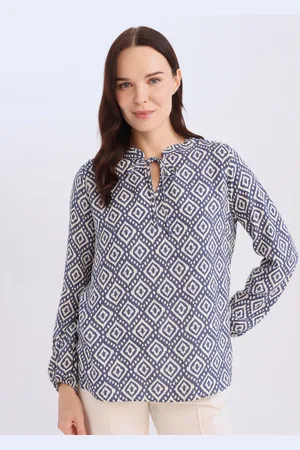 DeFacto Women Printed Tie-Up Neck Top