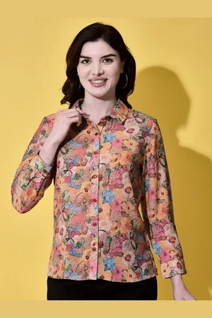 FUTURO REMOTO GIOIELLI Women Print Shirt Collar Cuffed Sleeves Shirt Style Top