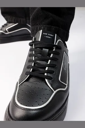 RARE RABBIT Men Perforations Round Toe Leather Sneakers