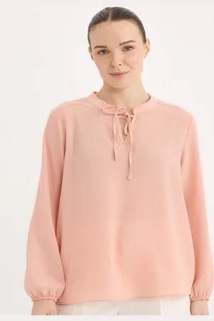 DeFacto Women Tie-Up Neck Puff Sleeves Top