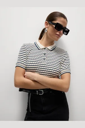 Marks & Spencer Women Self Design Polo Collar T-shirt