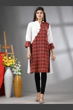 Charukriti Women Floral Printed Thread Work Kurta