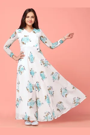 Sangria Girls Floral Printed Maxi Dress