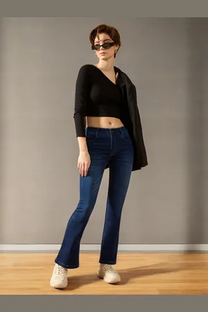 DOLCE CRUDO Women Bootcut Light Fade Stretchable Jeans