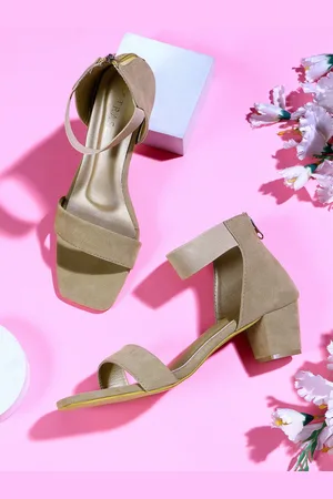 TRASE Open Toe Block Heels