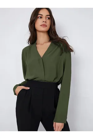 FNOCKS Women V-Neck Solid Formal Tunic