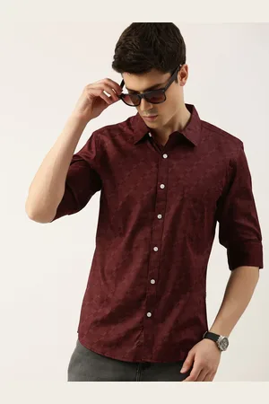 Provogue Men Spread Collar Geometric Printed Cotton Casual Shirt